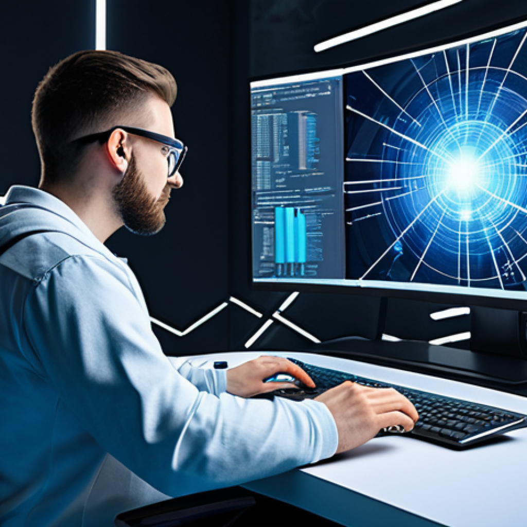 역메타버스 서비스의 콘텐츠 제작 도구 - Metaverse Architect**
"A digital artist, fully clothed in a comfortable studio outfit, expertly cra...