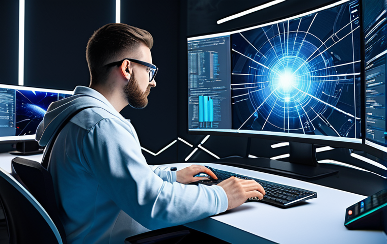 역메타버스 서비스의 콘텐츠 제작 도구 - Metaverse Architect**
"A digital artist, fully clothed in a comfortable studio outfit, expertly cra...