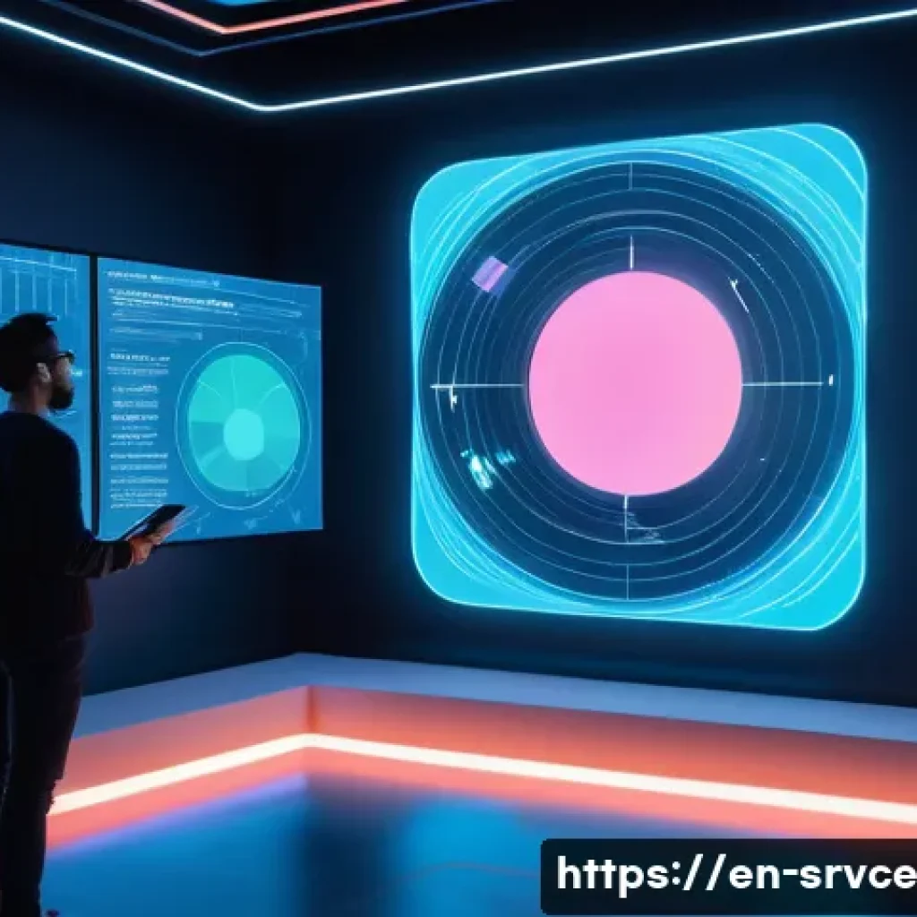 역메타버스 서비스의 고객 만족도 조사 - A futuristic reverse metaverse platform scene showing diverse users actively switching roles between...